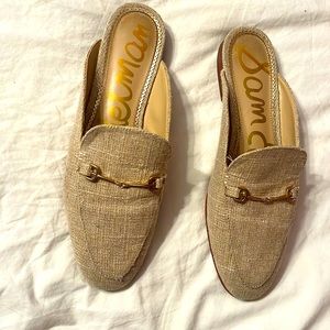 9.5 Sam Edelman taupe mules.